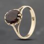 Second Hand Vintage Yellow Gold Garnet Oval Dress Ring 41103622