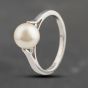 Second Hand Vintage 9ct White Gold Cultured Pearl Dress Ring 41103623
