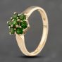 Second Hand 9ct Yellow Gold Diopside Cluster Ring 41103627