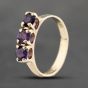 Second Hand 9ct Yellow Gold Amethyst Three Stone Ring 41103634