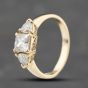 Second Hand 18ct Yellow Gold Cubic Zirconia Three Stone Ring 41103636