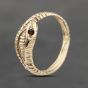 Second Hand 9ct Yellow Gold Garnet Snake Signet Ring 41103641