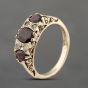Second Hand Vintage 9ct Yellow Gold Garnet & Cubic Zirconia Seven Stone Ring 41103655