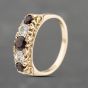 Second Hand 9ct Yellow Gold Garnet & Spinel Five Stone Ring 41103658