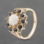 Second Hand 9ct Yellow Gold Opal & Sapphire Large Cluster Ring 41103659