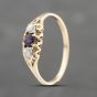 Second Hand 9ct Yellow Gold Amethyst & Cubic Zirconia Three Stone Ring 41103664