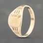 Second Hand 9ct Yellow Gold Part Engraved Signet Ring 41103669
