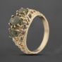 Second Hand 9ct Yellow Gold Quartz Three Stone Ring 41103675