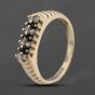 Second Hand 9ct Yellow Gold Sapphire & Cubic Zirconia Half Eternity Ring 41103687