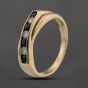 Second Hand 9ct Yellow Gold Sapphire & Cubic Zirconia Crossover Half Eternity Ring 41103690