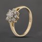 Second Hand 9ct Yellow Gold Cubic Zirconia Flower Cluster Ring 41103696