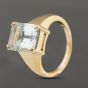 Second Hand 18ct Yellow Gold Aquamarine Oblong Dress Ring 41103721