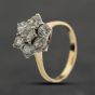Second Hand 9ct Yellow Gold Cubic Zirconia Cluster Ring 41103729