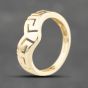Second Hand 18ct Yellow Gold Half Greek Key Pattern Wishbone Ring 41103731
