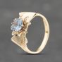 Second Hand Vintage Yellow Gold Synthetic Blue Spinel Flower Dress Ring 41103736