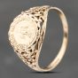 Second Hand 9ct Yellow Gold 1865 Mexican Coin Signet Ring 41103744