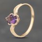 Second Hand 9ct Yellow Gold Amethyst Twist Dress Ring 41103745