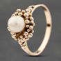Second Hand Yellow Gold Cultured Pearl Dress Ring 41103749