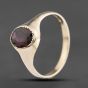 Second Hand 9ct Yellow Gold Garnet Oval Signet Ring 41103754