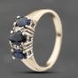 Second Hand 9ct Yellow Gold Sapphire & Cubic Zirconia Seven Stone Ring 41103764