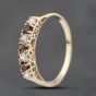 Second Hand 9ct Yellow Gold Garnet & Cubic Zirconia Half Eternity Ring 41103771