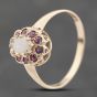 Second Hand Vintage 9ct Yellow Gold Opal & Ruby Oval Cluster Ring 41103775