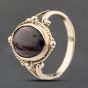 Second Hand 9ct Yellow Gold Garnet Oval Dress Ring 41103787