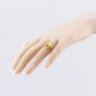 Second Hand Yellow Gold Synthetic Golden Yellow Sapphire Oblong Dress Ring 41103792