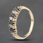 Second Hand 9ct Yellow Gold Sapphire & Cubic Zirconia Half Eternity Ring 41103810