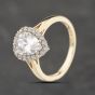 Second Hand 9ct Yellow Gold Cubic Zirconia Teardrop Cluster Ring 41103826