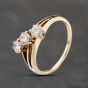 Second Hand 9ct Yellow Gold Cubic Zirconia Three Stone Ring 41103829