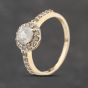 Second Hand 9ct Yellow Gold Cubic Zirconia Halo Cluster Ring 41103831