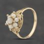 Second Hand Yellow Gold Cultured Pearl Flower Cluster Ring 41103838