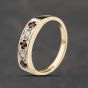 Second Hand 9ct Yellow Gold Garnet & Cubic Zirconia Five Stone Half Eternity Ring 41103867