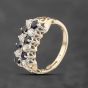Second Hand 9ct Yellow Gold Sapphire & Cubic Zirconia Double Row Half Eternity Ring 41103871