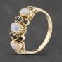 Second Hand 9ct Yellow Gold Opal & Sapphire Dress Ring 41103880