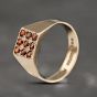Second Hand 9ct Yellow Gold Garnet Square Signet Ring 41103889