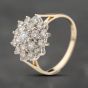 Second Hand 9ct Yellow Gold Cubic Zirconia Round Cluster Ring 41103891