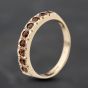 Second Hand 9ct Yellow Gold Garnet Half Eternity Ring 41103901