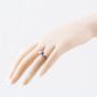 Second Hand 9ct Yellow Gold White And Blue Cubic Zirconia Three Stone Ring 41103903