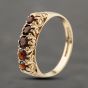 Second Hand 9ct Yellow Gold Garnet Five Stone Ring 41103909