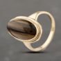 Second Hand Yellow Gold Tigers Eye Oblong Dress Ring 41103912