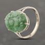 Second Hand Antique White Gold Jade Oval Dress Ring 41103916