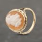 Second Hand Vintage Yellow Gold Cameo Oval Dress Ring 41103919