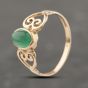 Second Hand 9ct Yellow Gold Emerald Cabachon Cut Dress Ring 41103924
