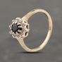 Second Hand 9ct Yellow Gold Sapphire & Cubic Zirconia Cluster Ring 41103929