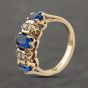 Second Hand 9ct Yellow Gold Blue Spinel & White Spinel Seven Stone Ring 41103932