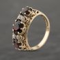 Second Hand 9ct Yellow Gold Garnet & Seed Pearl Seven Stone Ring 41103936