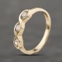 Second Hand 9ct Yellow Gold Cubic Zirconia Three Stone Ring 41103938