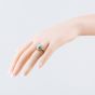 Second Hand 9ct Yellow Gold Moss Agate Triangular Dress Ring 41103951